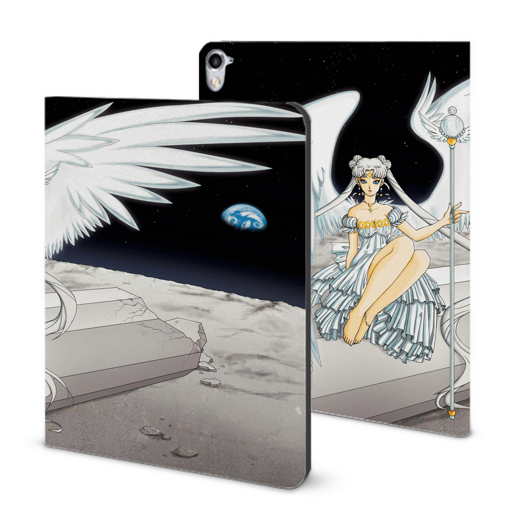 （画像用） 美少女戦士セーラームーン Sailor Moon IPad ケース ブック型 PUレザー TPU 耐衝撃 軽量 薄型 ペン収納なし 全面保護 IPad 各モデル対応
